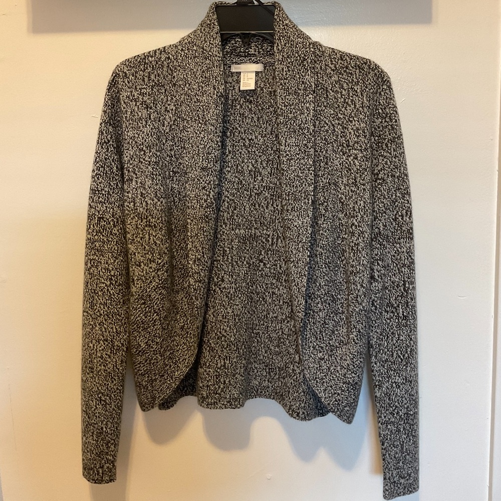H&M Basics Black & White Cardigan Size Small Gently Used